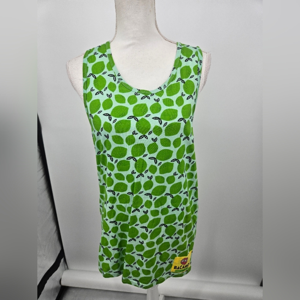 Bacardi Green Lime Print Tank Top Medium NWOT (6230)